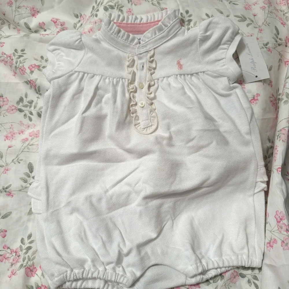 Ralph Lauren While Baby Girl Romper | Size 9M